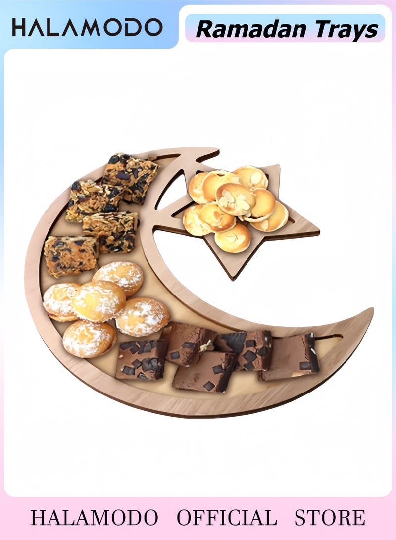 Halamodo Ramadan Home Decor, Ramadan Trays, Eid Trays, Ramadan Moon and Star Trays, Home Decor, Ramadan Party Decor Plates, Food Trays, Snack and Cookie Trays - Image 1